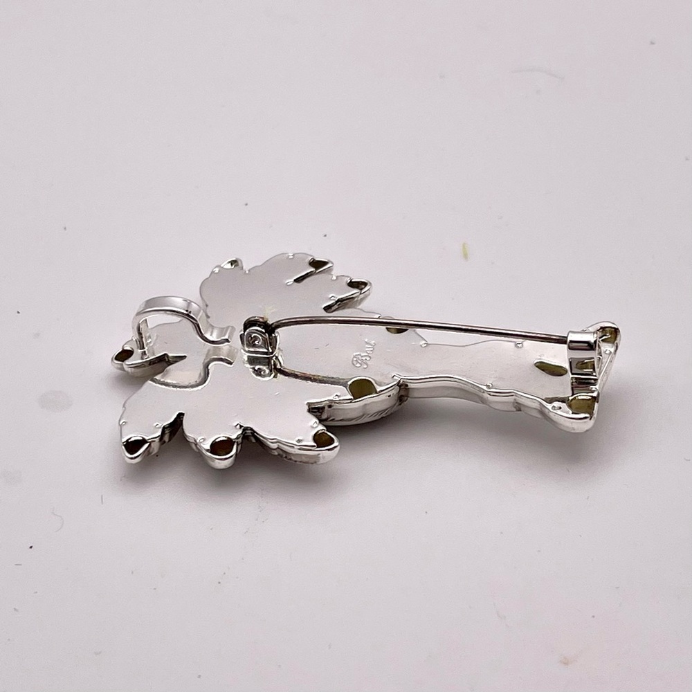 Statement Polished Silver Tone Palm Tree Brooch Pendant by Best - Picture 9 of 13